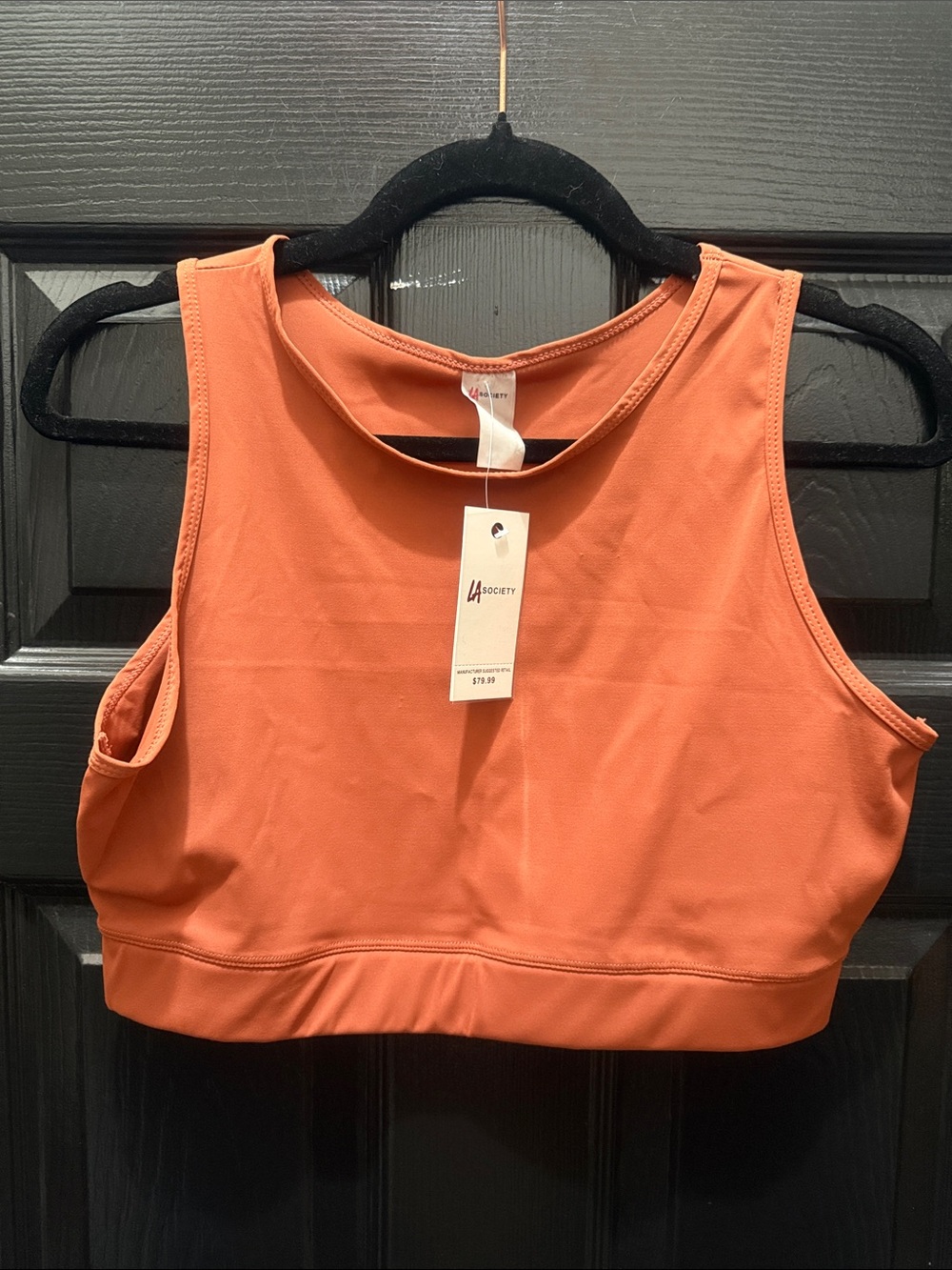 Society High Neck Pumpkin Brown Sports Bra
